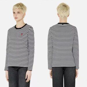 Ami Alexandre Mattiussi Mariniere Striped De Couer Shirt Medium